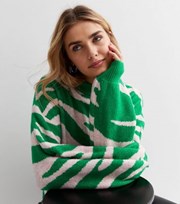 Urban Bliss Green Tiger Knit Jumper